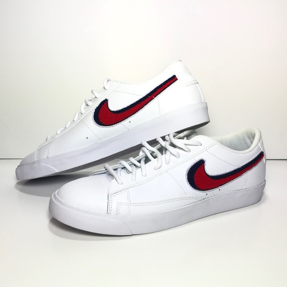 nike blazer low 3d white blue red